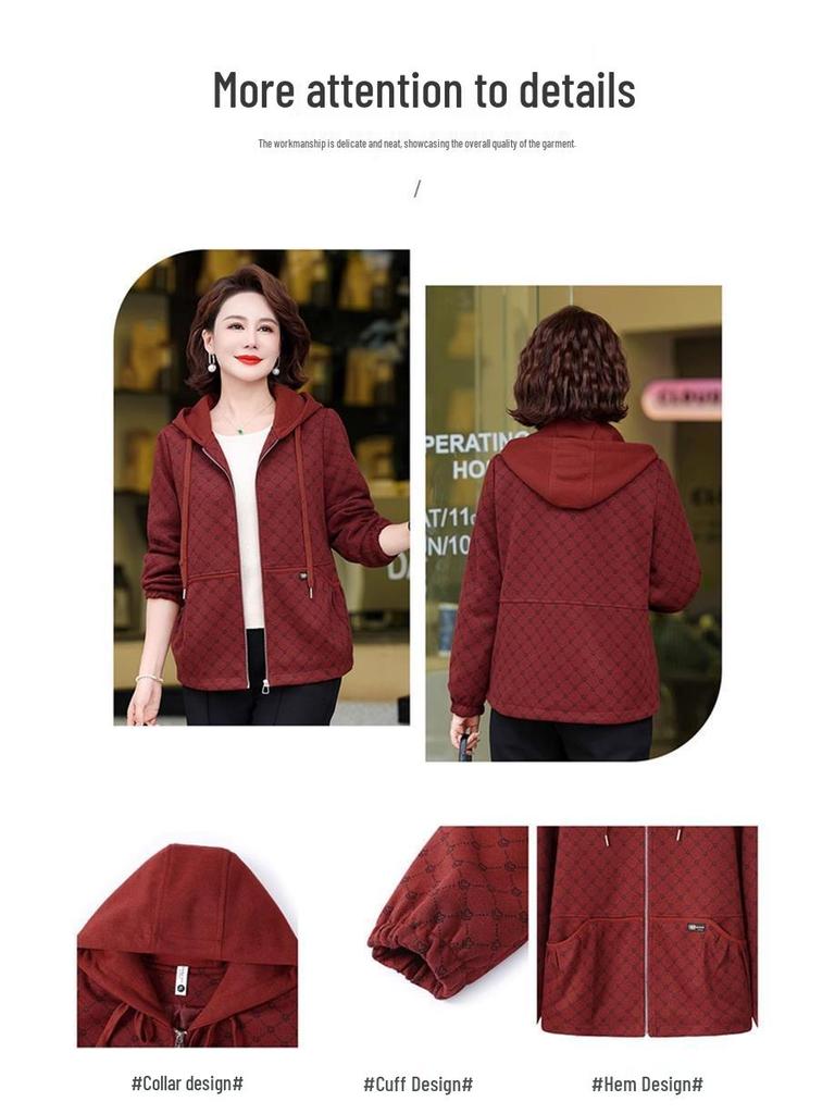 Mom's 2025 Fashionable Windbreaker: Stylish Spring/Autumn Outerwear for Middle-Aged Women in Their 40s and 50s