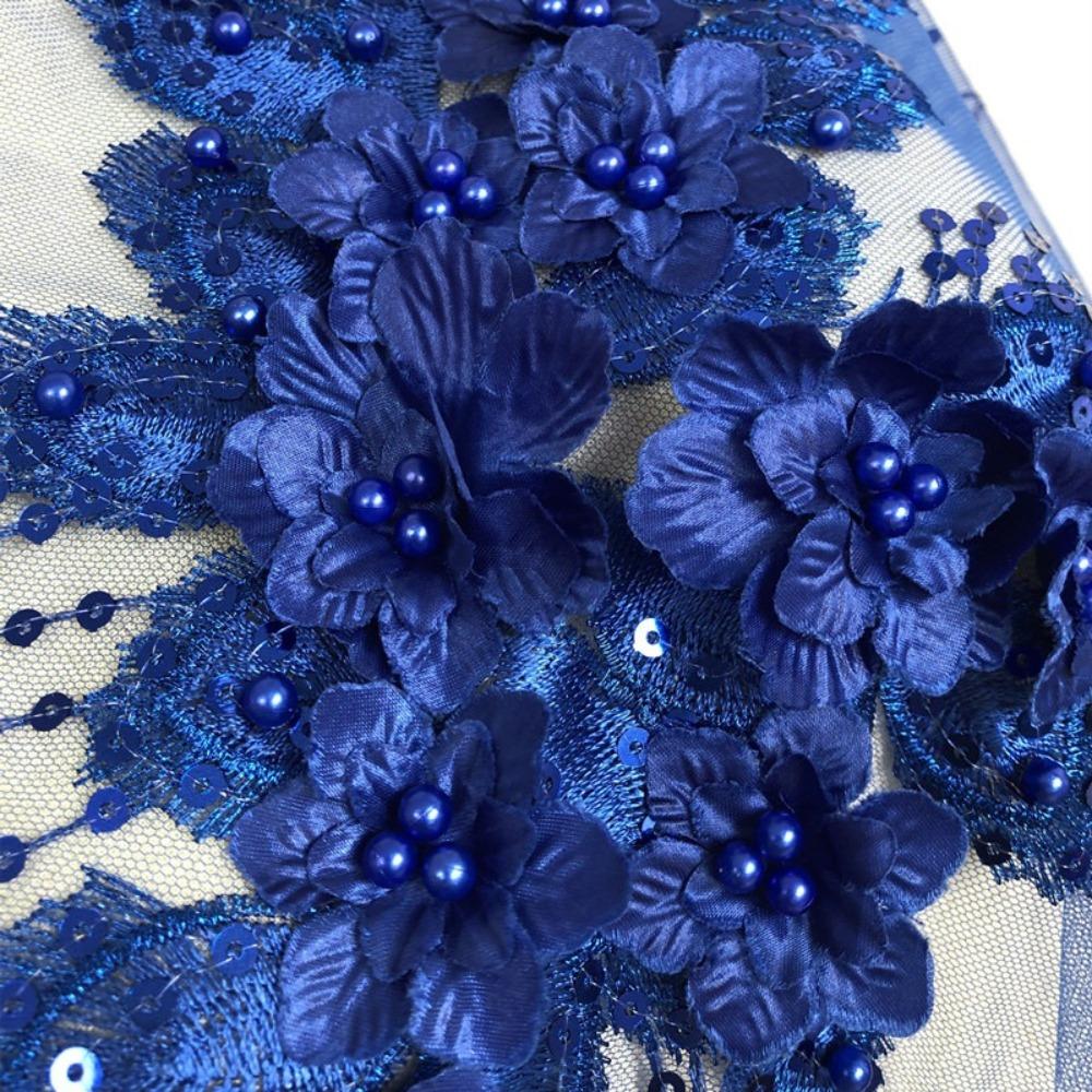 Embroidery Flower Mesh Bead Phoenix Tail Flower Embroidery Patches New Clothing Sew Patches Party