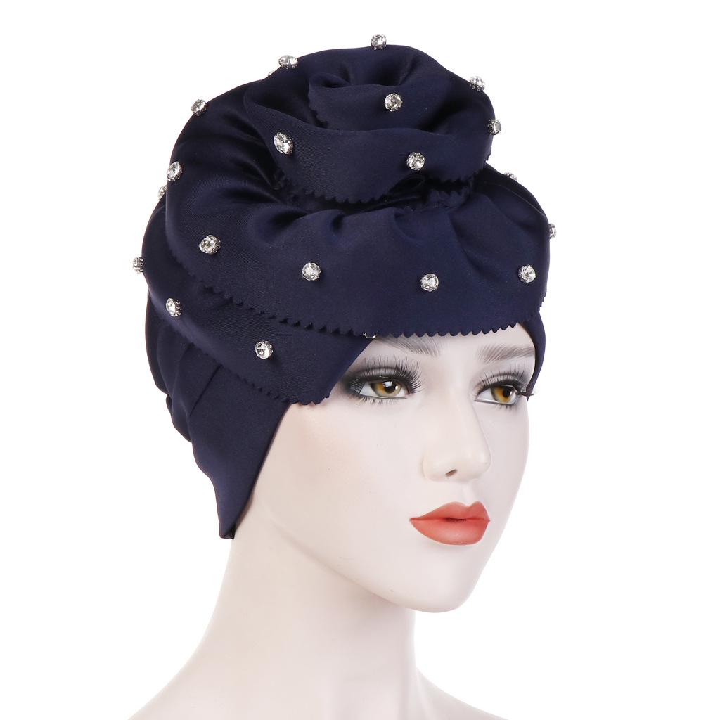 Fashion Women's Beanie With Flower Ruffle Muslim Headband Hair Loss Hat Headband Cancer Chemical Hat Fashion Hat