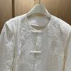 Women's Spring High-End Embroidered Jacket with Frog Button Closure