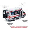 1:24 School Bus Ambulance Car Model Toy Metal Diecast Sound Light Pull Back Miniature Vehicles Models for Kids Holiday Gifts
