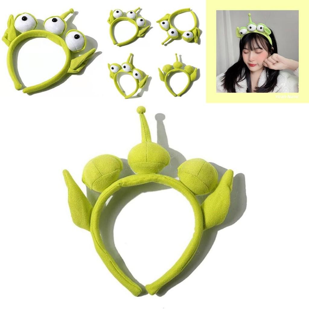 Simpatico Cerchietto Peluche Mostro Alieno Verde Per Cosplay E Feste