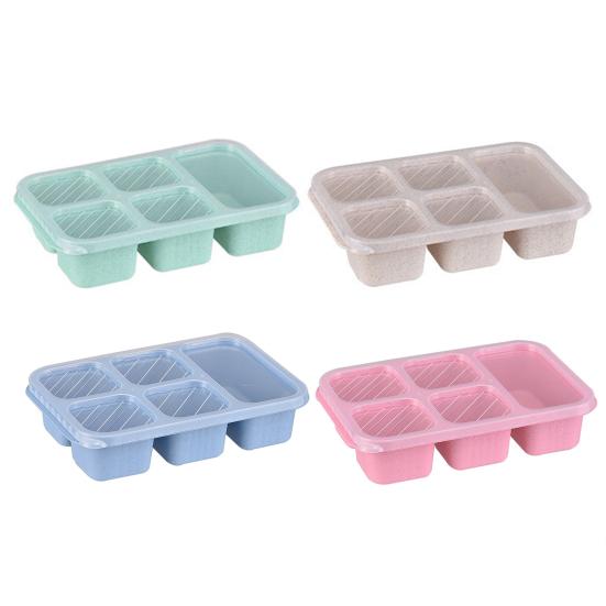 Lunch Box with Lid Five-Compartment Design Convenient Healthy Odorless Food Storage Containers for Snacks And Fruits