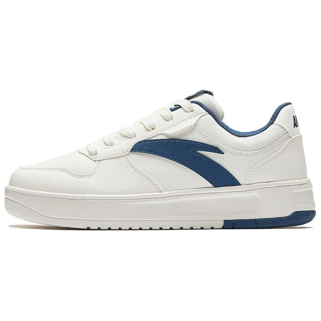 Anta Fabric Synthetic Leather Trendy Versatile Non-Slip Shock Absorption Low-Top Skate Shoes Men Sneakers White Blue 112438016R-2