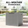73L Plastic Garden Storage Box, Outdoor Storage Box with Handles, Waterproof Outdoor Storage Container, Khaki