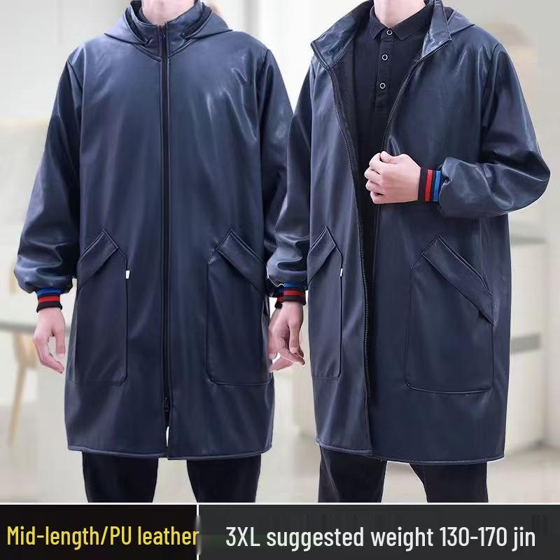 

Водонепроницаемый фартук из кожи, устойчивый к пятнам, на флисовой подкладке, защитный плащ с длинными рукавами для кухни и кейтеринга (унисекс) See picture for details