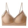 New light luxury women's underwear without steel rim bra French lace edge comfortable gathering jelly strip soft support bra