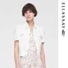 Women's Denim Short Sleeve Button-Up Shirt