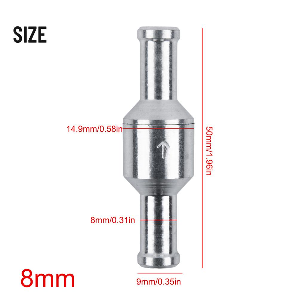 1 Stück 6-12mm Inline Einweg-Rückschlagventil Aluminium Schnellsteck-Rückschlagventil Ersatz Für Kraftstoff Wasser Gas Luft Vakuum