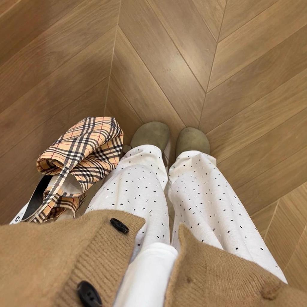 Polka Dot Women's Petite Wide-Leg Glutinous Rice Pants, Autumn/Winter 2024, Loose Plus Velvet, Lazy Style Casual Slimming Trousers.