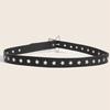 Women Belt Punk Style Rock Star Pattern Belt with Adjustable Hollow Hole Design Dresses Jeans Shirts Faux Leather Belt