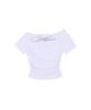 Eonibeu Shirring Lettering T-Shirt White