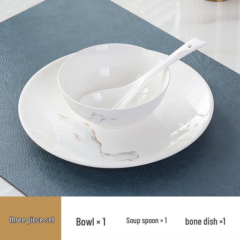 ZISIZ European Style Ceramic 3-Piece Plate Set