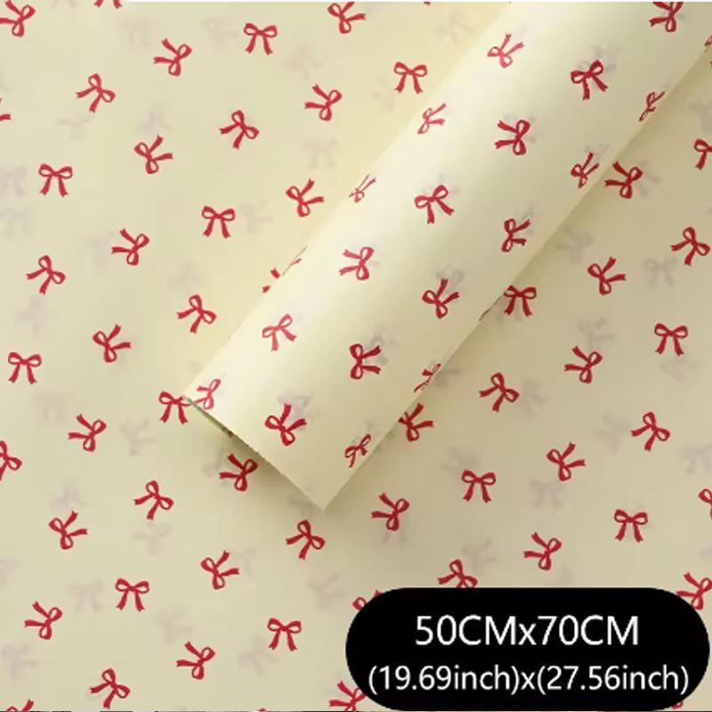20sheets 50x70cm Bow Tissue Parper Printed Flowers Wrapping Floral Paper Packaging PaperKnot Ins Korean Gift Rose Packing Parper
