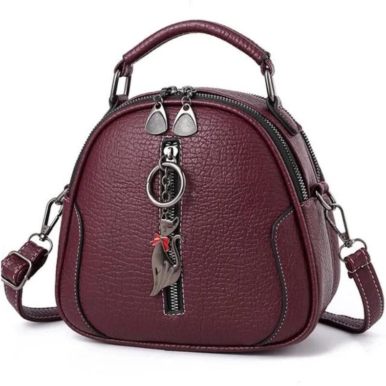 High Quality solid PU Leather Women Bag Ladies Crossbody Messenger Shoulder Bags Vintage Handbags kitten ornaments