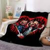 Chucky's Creepy Knife Play Flannel Blanket, Soft Polyester, Modern Design, All-Season for Camping, Travel, Gifts for holidays or birthdays