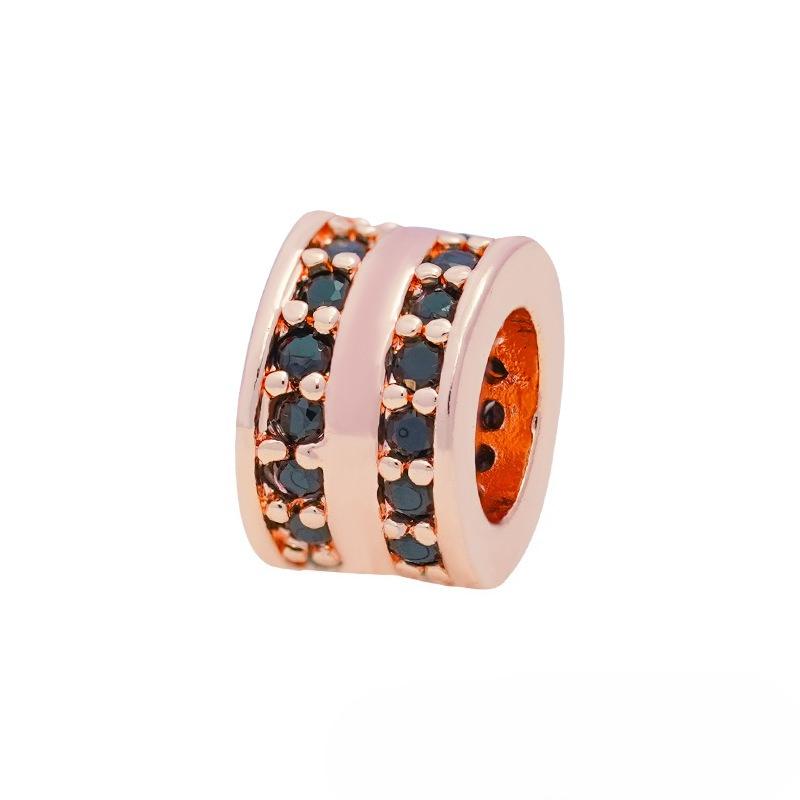 10 Pcs/lot Double Rows Zircon Micro Inlaid Accessories Bracelet Hand Chain Necklace DIY Spacers Beads for Jewelry Making
