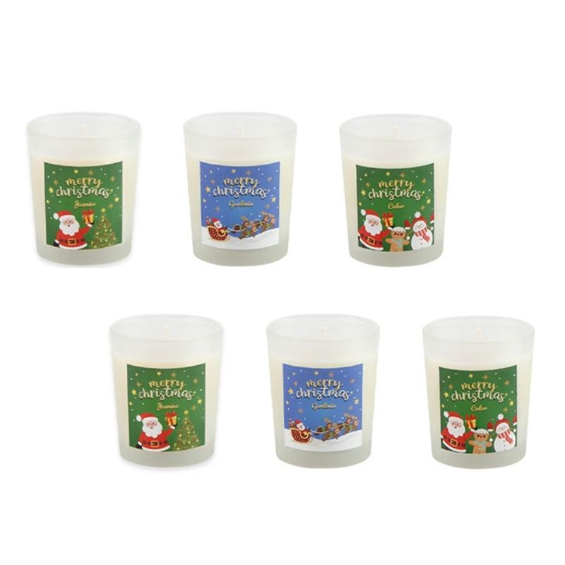 

6Pcs Holiday Soybean Wax Candle Gift Box Natural Aromatherapys Set Multiple Scents Celebration Decoration