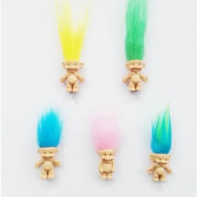 Neue Mini-Troll-Puppen Anime Actionfigur Bunte Haare Familienmitglieder Modelle Sammlung Kinderspielzeug für Heimdekoration Geschenk
