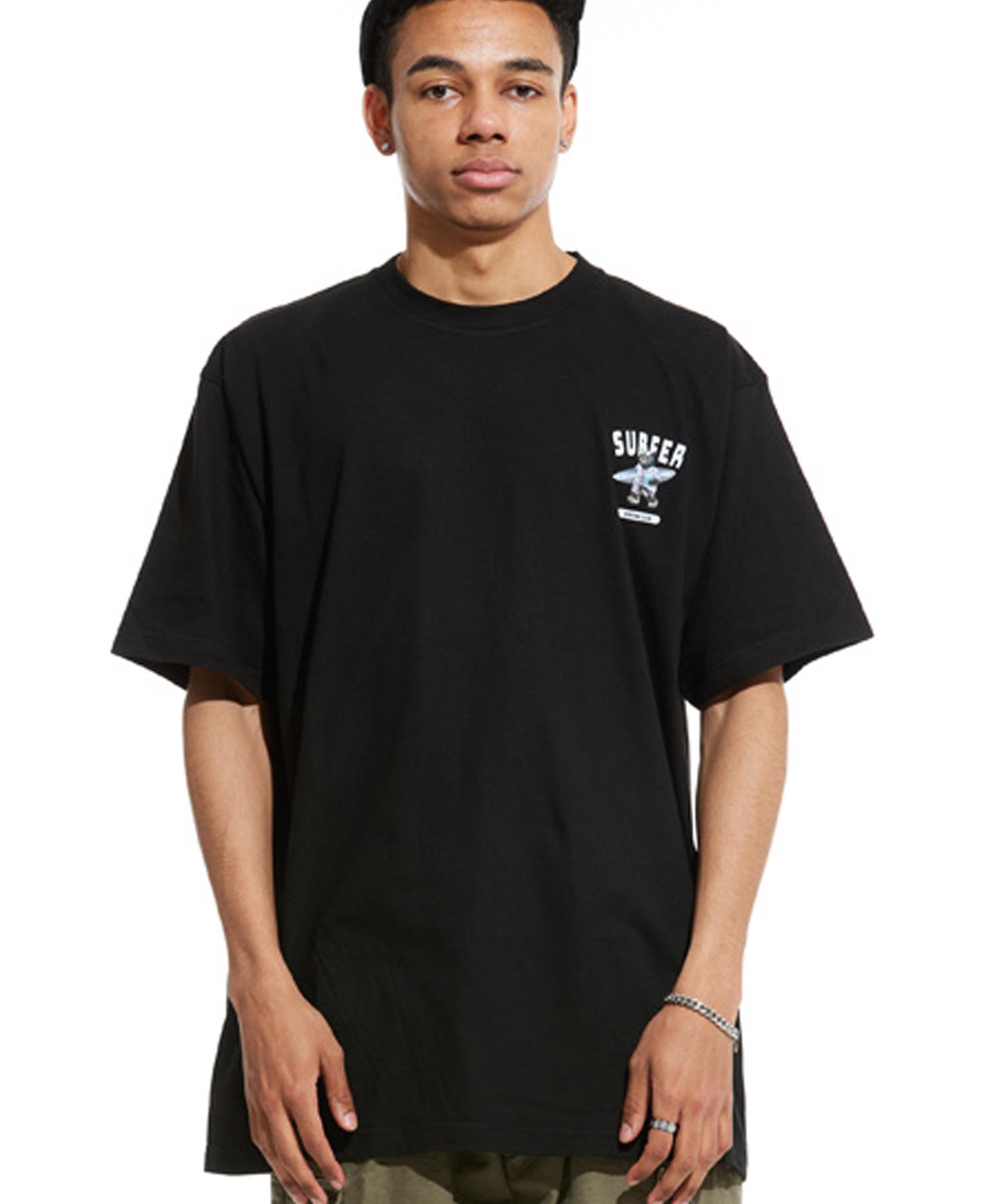 Cream Soda Lab Lab Gray Surfer Small Logo Short Sleeve T-Shirt Black White L