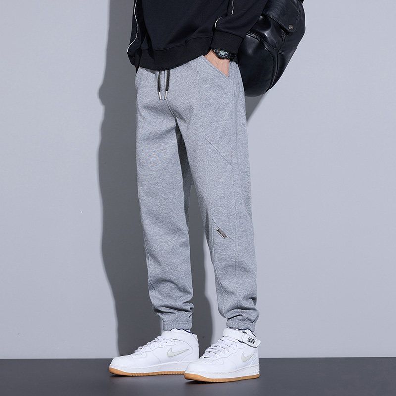 Trade Surplus Spring and Autumn New Trendy Brand Casual Pants for Men, Comfortable Versatile Sports Sweatpants with Drawstring, Loose Fit Jogger Pants