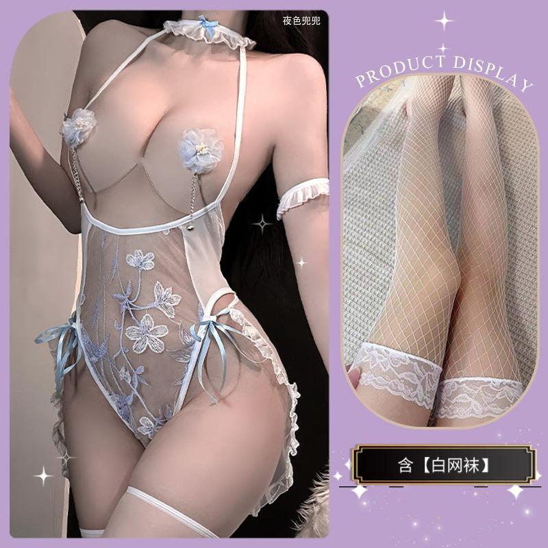 College Open Breast Embroidery Wedding Suit Uniform Sexy Hot Passion Cute Cosplay Woman