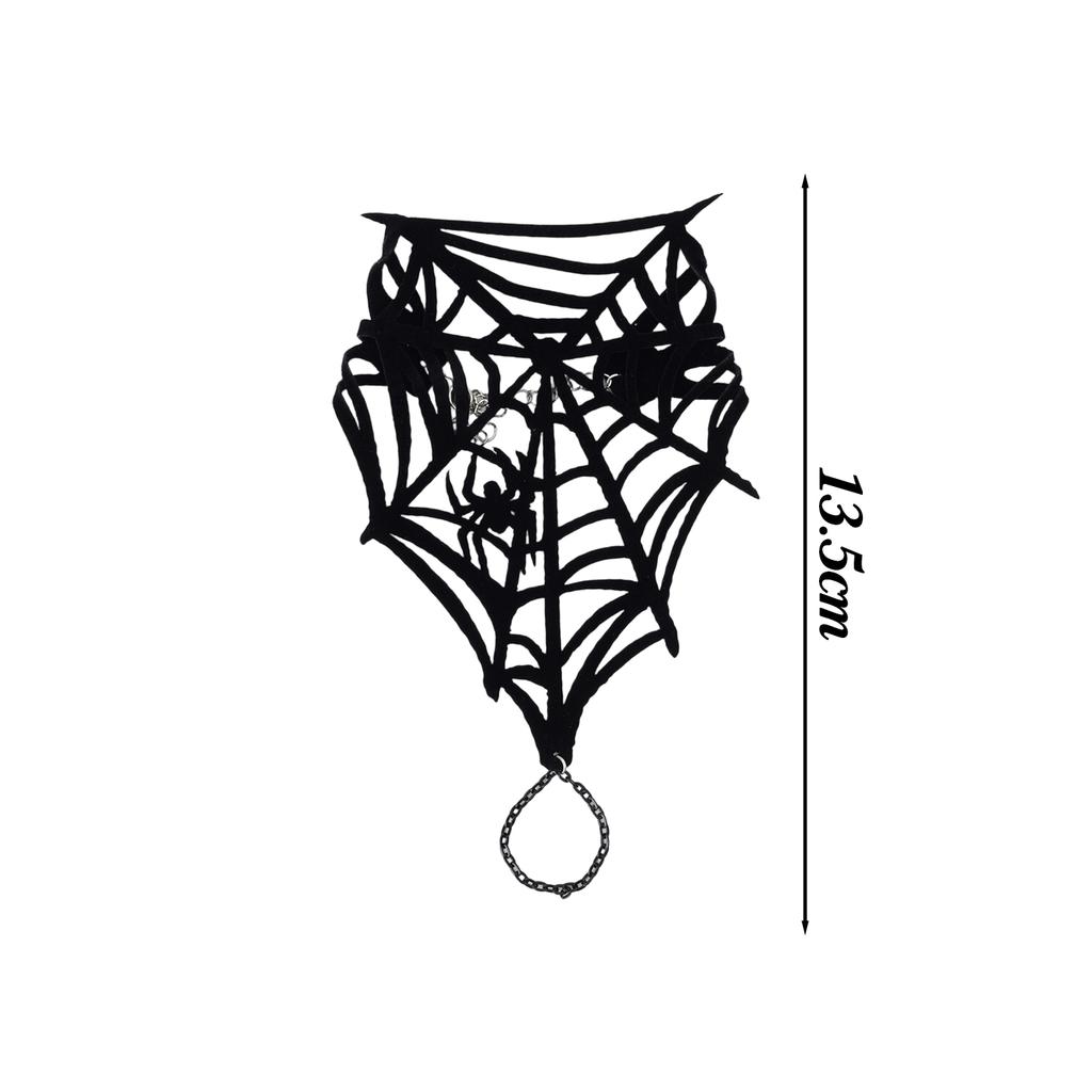 Fashion Gothic Bracelet Black Spike Adjustable Velvet Bracelets Y2K Cosplay Bracelet Accessories Dark Spider Web Punk Bracelets
