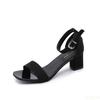 Ladies summer Sandals New open toe thick heel shoes Roman high heels with a single buckle strap Elegant sexy Women's sandal 2025