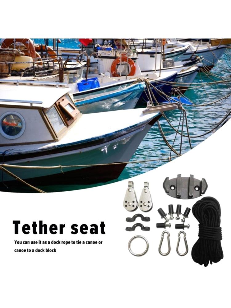 Kayak Canoe Trolley set Eyes Wellnuts Screws Kayak Accessories Zig Cleat Rigging-Ring Pulleys -Boat 30Feet