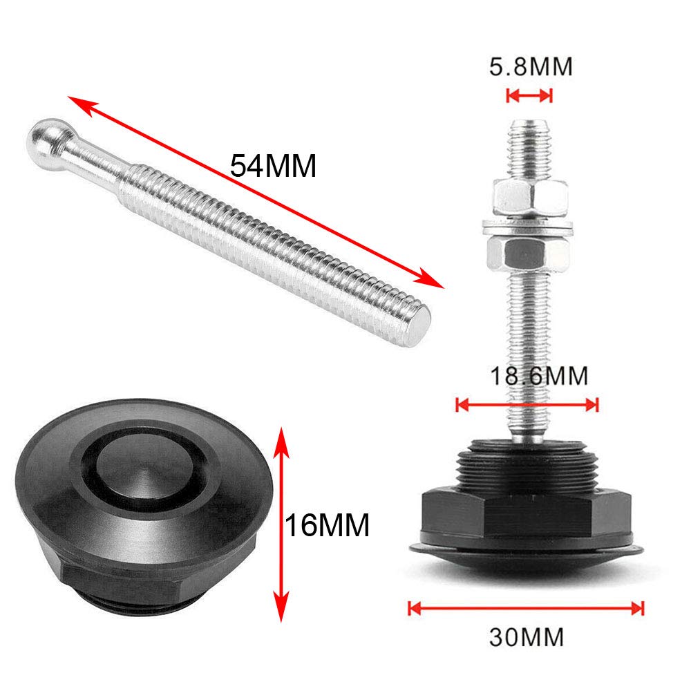 4 Pcs 1.25 Inch Universal 304 Stainless Steel Vehicle Hood P-Quick Release Lock Latch Bumper License Plate Lock Clip Push Button Bonnet