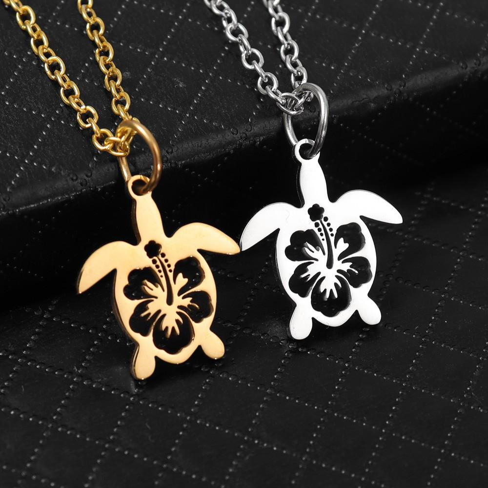 1pc Trendy Stainless Steel Turtle Shape Pendant Necklace - Birthday Gift for Men - Stylish & Unique Design - for Fashionable Men