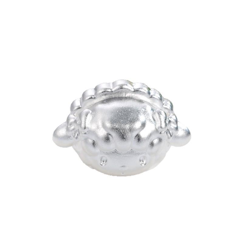 Sterling Silver 999 Bride Sheep Cartoon Charm Hand-woven Bracelet with Beads