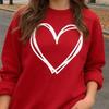 Valentinstag Sweatshirt für Damen Liebesherz Grafik Pullover Rundhalsausschnitt Oberteile Herbst Lässige Langarmshirts