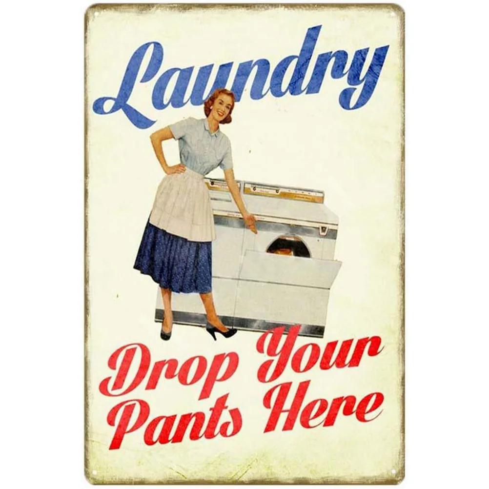 Vintage Metal Signs Pinup Girls Wall Decor for Bathroom Laundry Man Cave Home Bars Garage Cafe Clubs Retro Posters Plaque