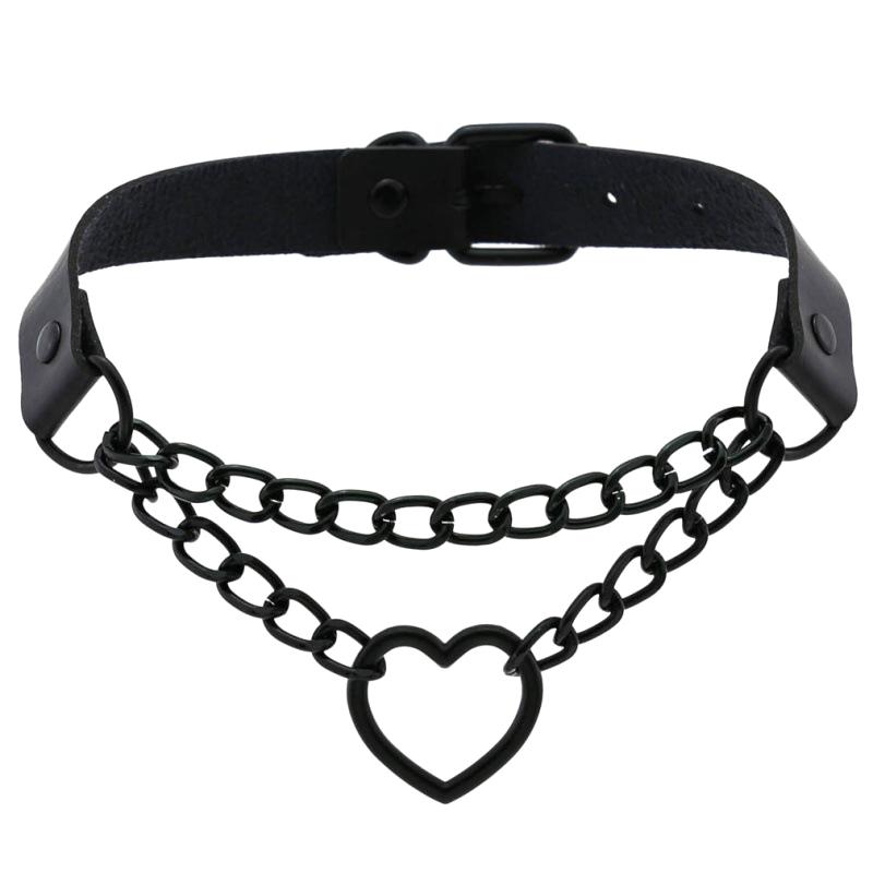 Černý Kožený Řetízek na Klíční Kost Choker Náhrdelník Tenký Pu Vintage Pro Ženy Goth Smyslné Šperky Pro Ženy Dárek