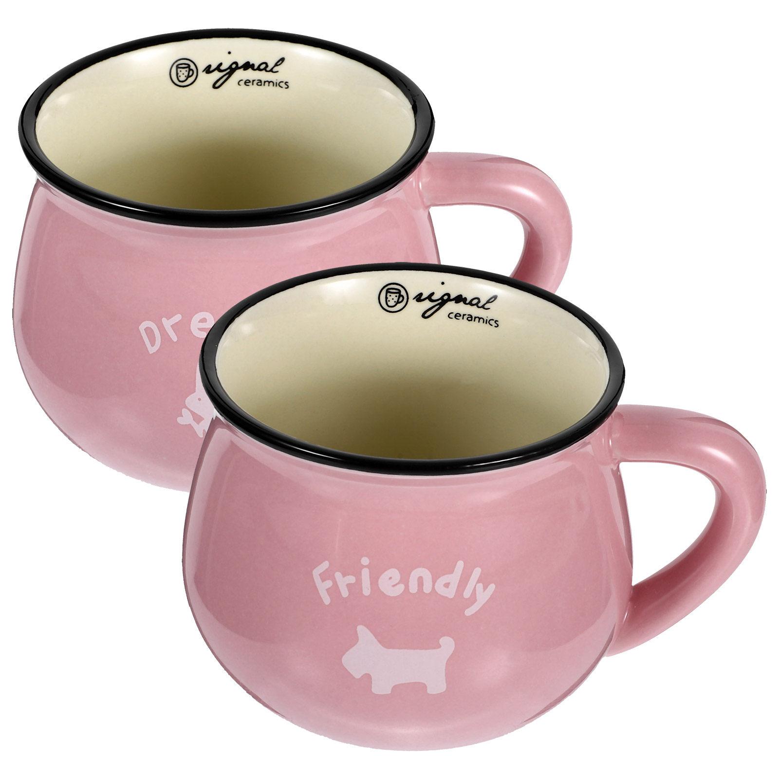 

2Pcs Premium Ceramic Mugs Exquisite Craftsmanship Stylish Modern Look Easy Clean Stain Resistant for Hot Cold Drinks Coffee Tea other