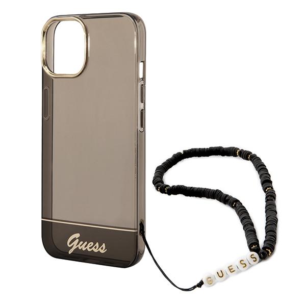 Guess Guhcp14Shgcohk Iphone 14 / 15 / 13 6.1 Czarny/Black Hardcase Translucent Pearl Strap