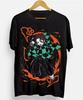Tanjiro T-Shirt Demon Slayer Kimetsu No Yaiba Manga Nezuko Black Shirt All Size Unisex T-Shirt