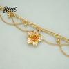 Anklet Summer with Extension Chain Double Layer Thick Thin Chain
