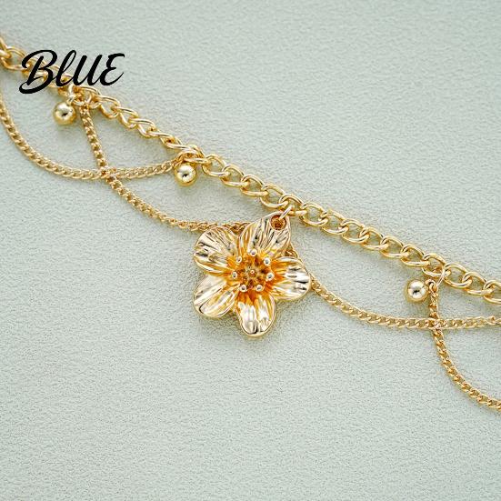 Anklet Summer with Extension Chain Double Layer Thick Thin Chain