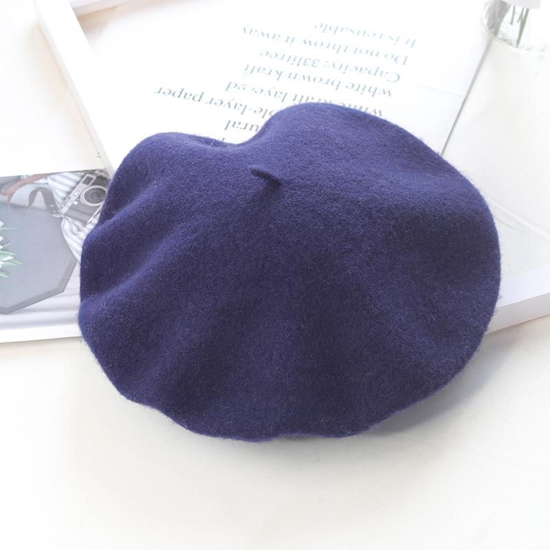 Women'S Wool Beret | Face Slimming Winter Warm | Solid Color Cashmere Blend | Vintage Painter Hat