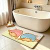 Kawaii L-Little Twin-Stars Carpet Bathroom Anti-slip Mat Door Mat Home Decoration Mat Entrance Door Mat Scratch-resistant Mat