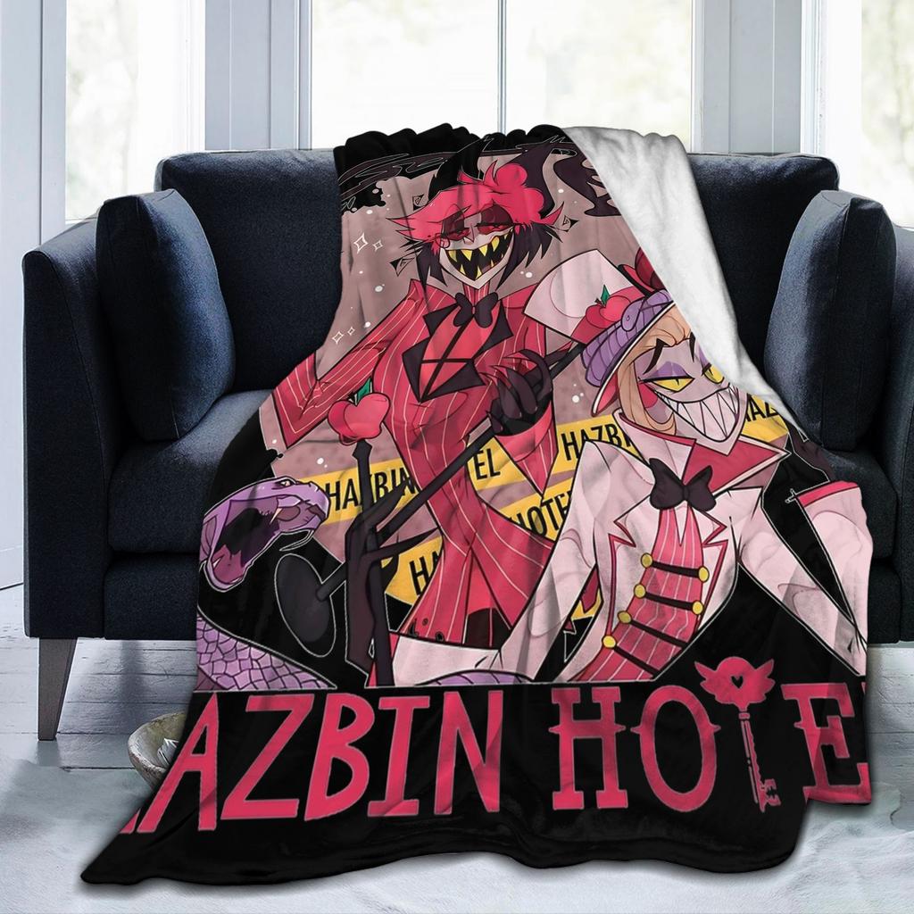 Hazbins Hotels Alastor and Lucifer  Blanket Coral Fleece Plush Summer Demon Super Warm Throw Blankets for Sofa Car Rug Piece