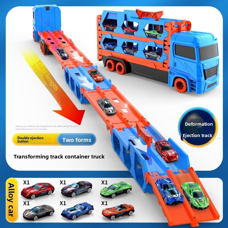 Childrens Large Track Car Set With Collapsible Metal Vehicles For Indoor Play And Development