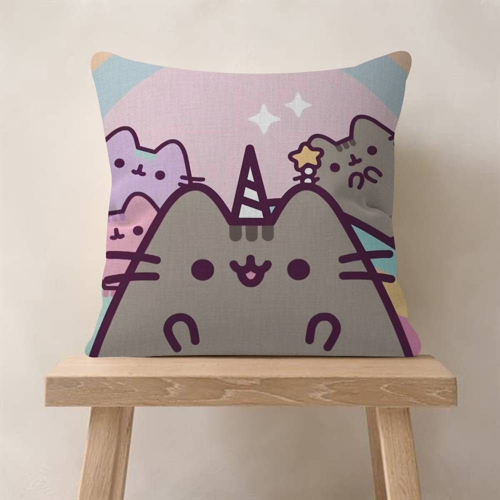 Cute PpusheensS Pillowcase Toon Gift Cushion Cover Bedroom Home Sofa Chair Seat Decor Pillow Case