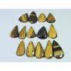 310Cts. Natural Tiger Eye Pear Cabochon Loose Gemstone 14Pcs Lot 23-33 MM C-732