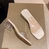 High Heels Fairy Sexy Crystal Thick Heel Transparent Cool Slippers Wear High Sense Niche Summer New