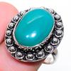 Anello in Argento Sterling 925 Fatto a Mano con Pietra di Onice Verde Misura 6