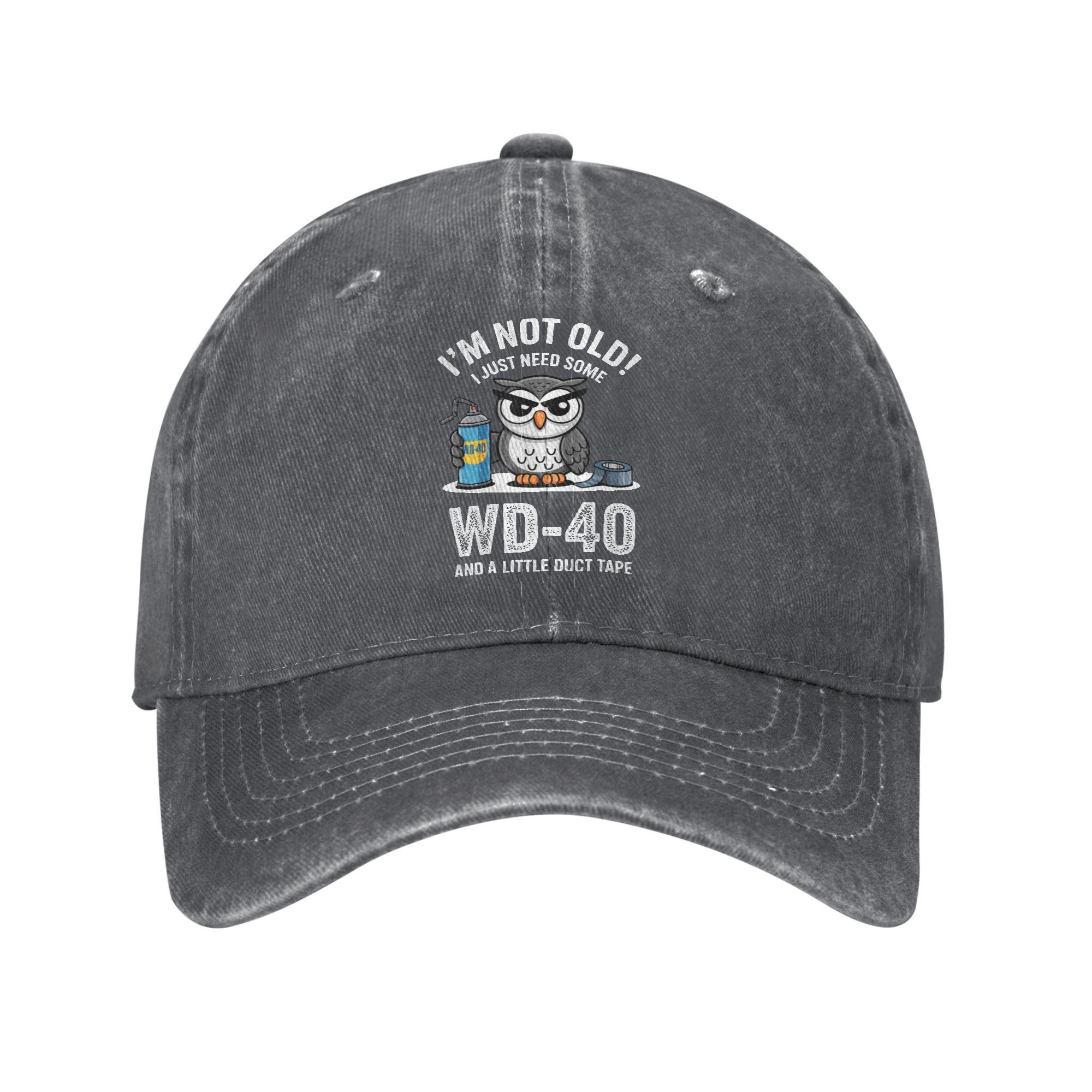 Owl I M Not Old I Just Need Some Wd-40 Baseball Cap Classic Distressed Cotton Funny Snapback Outdoor Travel Adjustable Caps Hat Adjustable