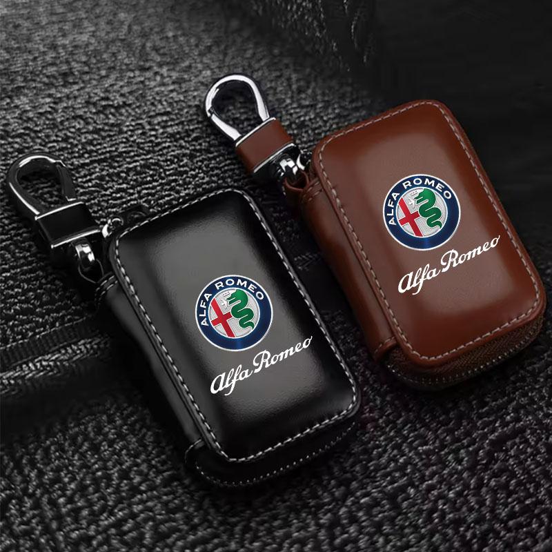 Araba Anahtarlığı Ev Sahibi Anahtar Kılıfı Mini Kart Çantası Alfa Romeo STELVIO Giulia 159 Giulietta 147 Mito 156 MTO İçin Araba AksesuarlarıAZ9